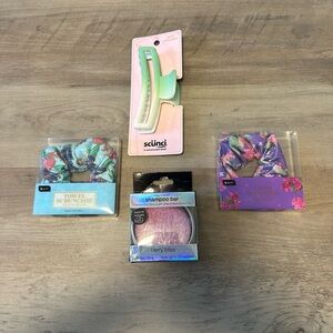 Hair Lot Shampoo Bar, Towel Scrunchies, Claw Clip NEW